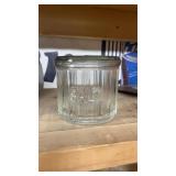 Clear pressed-glass salt cellar