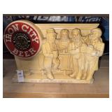 1951 Iron City Beer Chalkware Advertising Sign