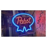 Vintage Pabst Blue Ribbon neon beer sign 21x20in.