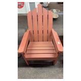 Rustic red Adirondack chair
