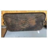 Vintage cast iron long griddle stove top plate