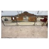 Antique 3-Panel Etched Buffet Mirror