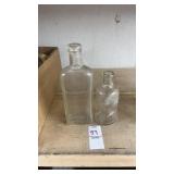 2 Small Glass Bottles