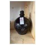 Antique 19th-century ovoid redware flask