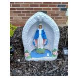 Heavy concrete Mother Mary yard statue approx 24"