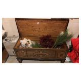 Blanket Chest W Fall Decor
