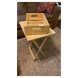 Wooden tv stand and wine rack