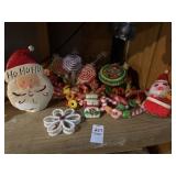Shelf lot of assorted Christmas items