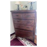 5 drawer wooden dresser. 48
