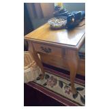 Wooden end stand with drawer. 23 x 18