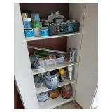 Contents of storage cabinet only new craft paint,