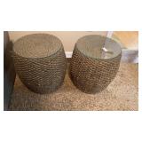 Rattan ottoman with glass top (2) 19