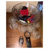 Lot of glasses, bowl, and misc