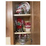 Lot of Christmas mugs, baking dishes, etc