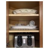 Shelf lots of assorted plastic serving trays and