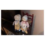 Grandma and Grandpa Statues and Chairs