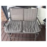 Outdoor patio glider with cushions 42 X 27 X 36in
