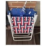 Outdoor/beach chairs and umbrella