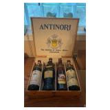 Vintage Etched Wood Wine Box Florence Italy