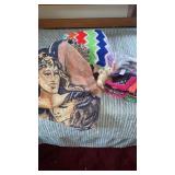 Afghan, throw, Gund teddy bear and cotton