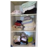 Towels and wash cloths, shower curtain