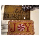 Two doormats - hello sunshine and joy