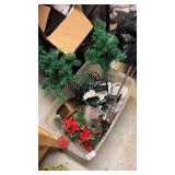 Tote of Christmas Decorations