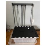 Plastic storage bins and foldable drying rack