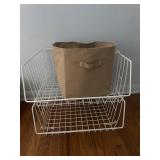 Stackable wire storage bins and collapsible bin