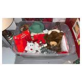 Tote of Christmas Decorations