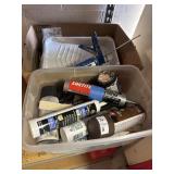 Lot of paint supplies - spray paint, scrapers,