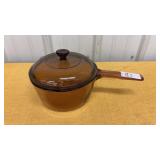Vintage Visions Corning Amber Glass 1.5L Saucepan