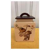Vintage 1970s Ceramic Mushroom & Butterfly Square