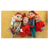 4 Vintage Pixie Shelf Sitters