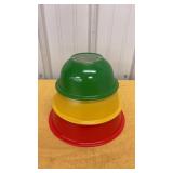 Vintage Pyrex Clear Bottom Primary Colors Mixing