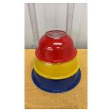 Vintage Pyrex Clear Bottom Primary Colors Mixing