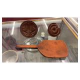 Two Antique Butter Stamps and Spoon