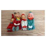 4 Vintage Pixie Shelf Sitters