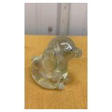 Vintage Clear Iridescent Carnival Glass Puppy Dog