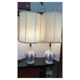 2  MCM textured plaster/ceramic table lamp