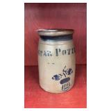 Antique Star Pottery Cobalt Stenciled "Thistle"