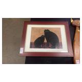 Vintage framed American folk art print titled