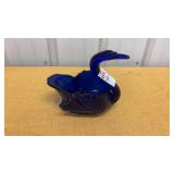 Vintage Summit Art Glass Cobalt Blue Swan