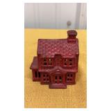 Antique Vintage Cast Iron Painted Red House
