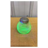 Vintage Uranium Manganese Vaseline Glass Salt