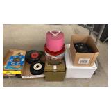 45 rpm record collection with carrying cases