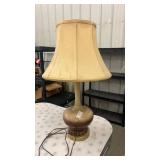 Vintage mid-century brown ceramic table lamp