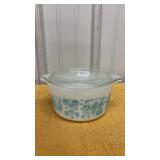 Vintage Pyrex Butterprint Turquoise 473 Covered