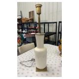 Vintage mid-century modern white ceramic brass