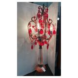 2 Vintage candelabra table lamp featuring a brass